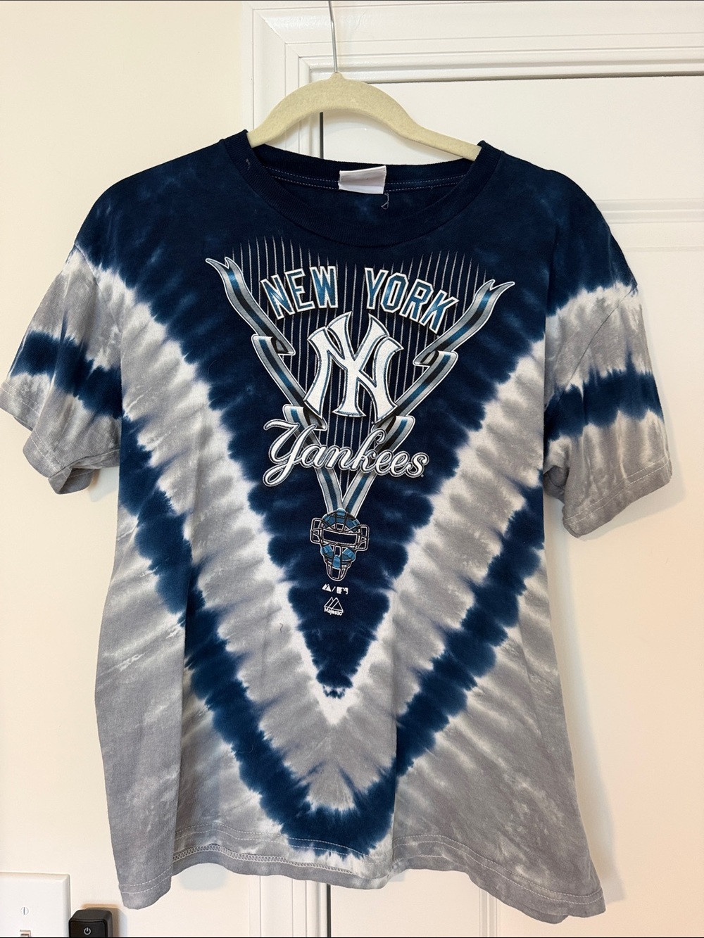 New York Yankees Tie-Dye Tee - Navy & Gray